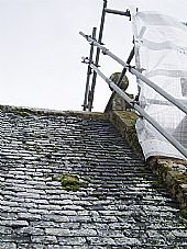 scaffolded north gable of East Church